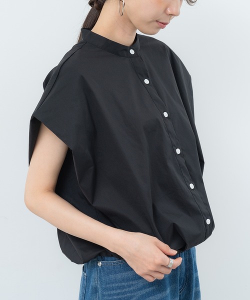 refinedworks（リファインドワークス）の「【refinedworks】旬顔！ドロストフレンチスリーブブラウス（シャツ/ブラウス・レディース・ブルー/ホワイト/ブラック・FREE）」の11枚目の写真