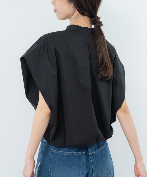 refinedworks（リファインドワークス）の「【refinedworks】旬顔！ドロストフレンチスリーブブラウス（シャツ/ブラウス・レディース・ブルー/ホワイト/ブラック・FREE）」の12枚目の写真