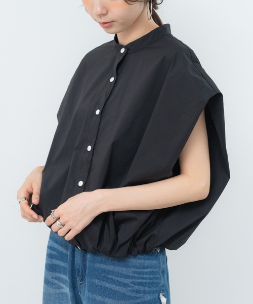 refinedworks（リファインドワークス）の「【refinedworks】旬顔！ドロストフレンチスリーブブラウス（シャツ/ブラウス・レディース・ブルー/ホワイト/ブラック・FREE）」の13枚目の写真