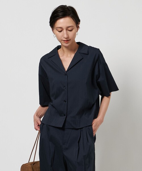 【新品】UNITED ARROWS シャツ ブラウス　22い451 セール】エアリー オープンカラー 五分袖 シャツ（シャツ