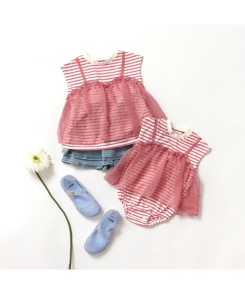 BREEZE（ブリーズ）の「【ジュニア対応】ティアードデニムスカッツ（デニムパンツ・キッズ・ネイビー/ブルー・120/80/110/100/90/140/130）」の3枚目の写真