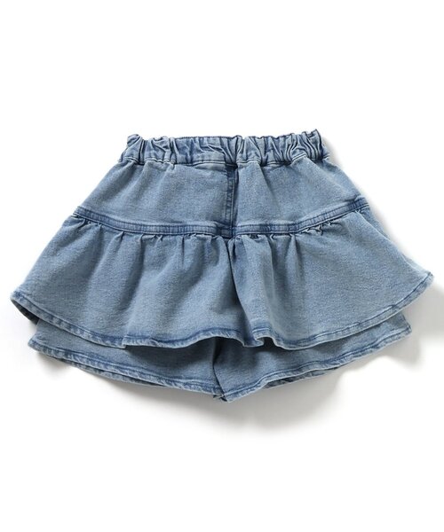 BREEZE（ブリーズ）の「【ジュニア対応】ティアードデニムスカッツ（デニムパンツ・キッズ・ネイビー/ブルー・120/80/110/100/90/140/130）」の9枚目の写真