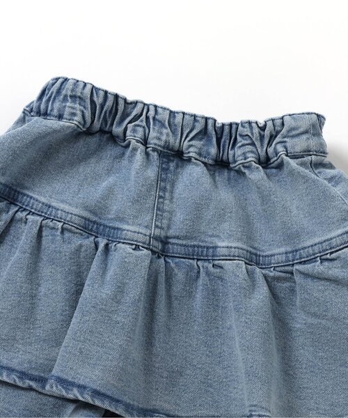 BREEZE（ブリーズ）の「【ジュニア対応】ティアードデニムスカッツ（デニムパンツ・キッズ・ネイビー/ブルー・120/80/110/100/90/140/130）」の5枚目の写真