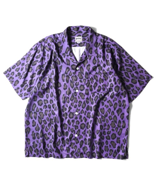 HOUSTON(ヒューストン)の「HOUSTON アロハシャツ(LEOPARD)(シャツ/ブラウス・メンズ・カーキ/チャコールグレー/ターコイズブルー/パープル・MEDIUM/XX-LARGE/X-LARGE/LARGE)」の4枚目の写真