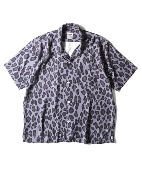HOUSTON(ヒューストン)の「HOUSTON アロハシャツ(LEOPARD)(シャツ/ブラウス・メンズ・カーキ/チャコールグレー/ターコイズブルー/パープル・MEDIUM/XX-LARGE/X-LARGE/LARGE)」の1枚目の写真