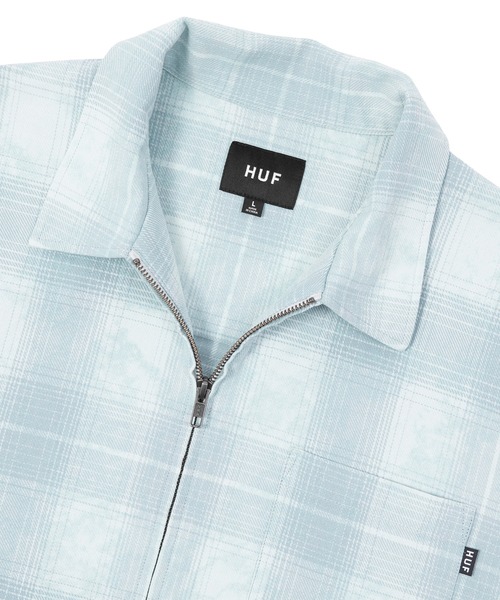 HUF(ハフ)の「TIE DYE PLAID ZIP SHIRT(シャツ/ブラウス・メンズ・ブルー系その他/グリーン系その他・S/M/L/XL)」の11枚目の写真