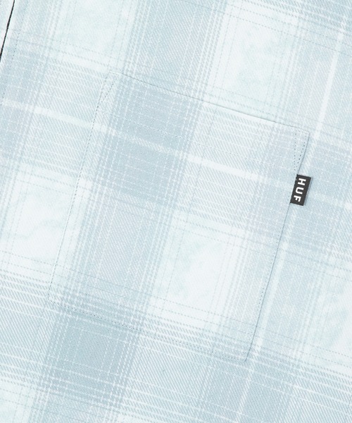 HUF(ハフ)の「TIE DYE PLAID ZIP SHIRT(シャツ/ブラウス・メンズ・ブルー系その他/グリーン系その他・S/M/L/XL)」の12枚目の写真