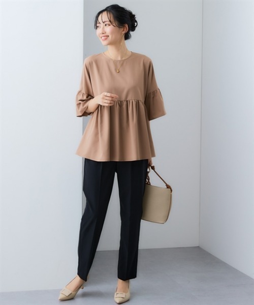 7days Life Styling(セブンデイズライフスタイリング)の「【UVカット】ストレッチバックリボンデザインチュニックブラウス(シャツ/ブラウス・レディース・モカ/ネイビー・S/M/L/LL)」の5枚目の写真