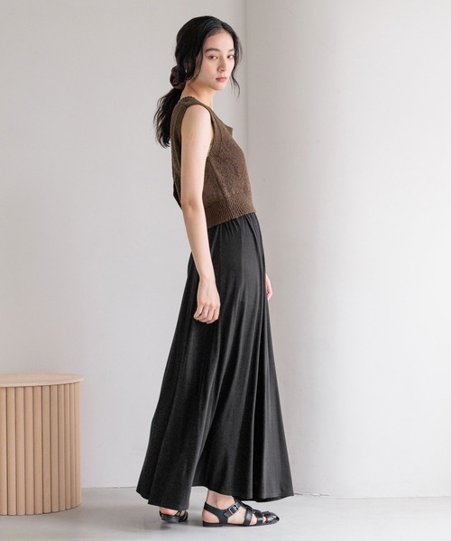 LOWRYS FARM（ローリーズファーム）の「カットギャザーロングスカート　499383（スカート・レディース・アイボリー/ブラック/グレー/ブラウン・FREE）」の11枚目の写真