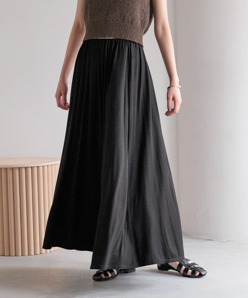 LOWRYS FARM（ローリーズファーム）の「カットギャザーロングスカート　499383（スカート・レディース・アイボリー/ブラック/グレー/ブラウン・FREE）」の9枚目の写真