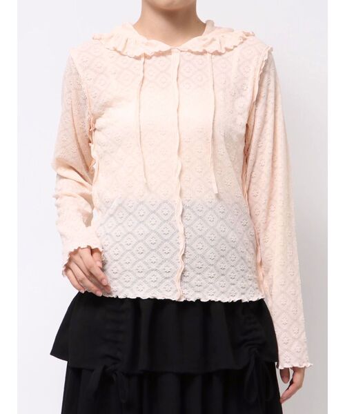 merry jenny（メリージェニー）の「フードレースtops（Tシャツ/カットソー・レディース・オフホワイト/ピンク/その他1・FREE）」の3枚目の写真