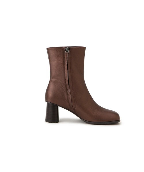 セール】【WEB限定】レザースクエアトゥヒールショートブーツ（ブーツ