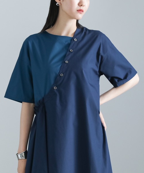 kOhAKU（コハク）の「『配色アシンメトリーワンピース』（ワンピース・レディース・ブラック/ネイビー・2/1）」の20枚目の写真