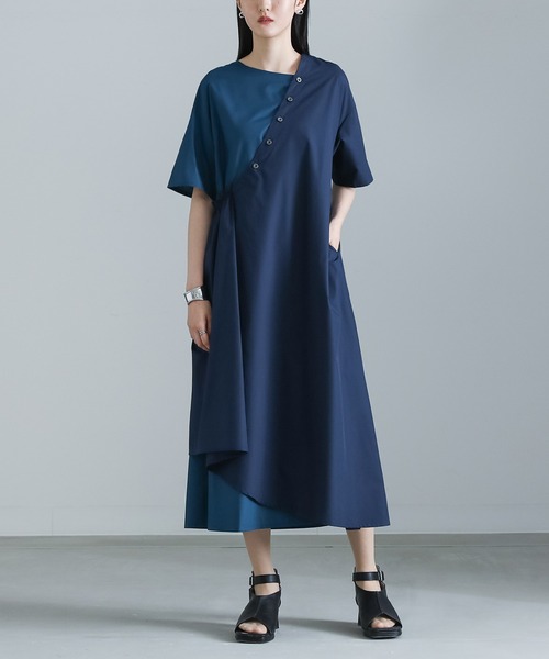 kOhAKU（コハク）の「『配色アシンメトリーワンピース』（ワンピース・レディース・ブラック/ネイビー・2/1）」の18枚目の写真