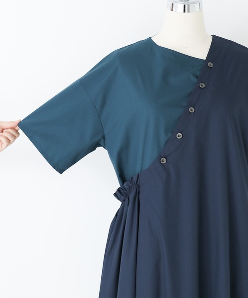 kOhAKU（コハク）の「『配色アシンメトリーワンピース』（ワンピース・レディース・ブラック/ネイビー・2/1）」の9枚目の写真