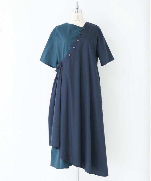 kOhAKU（コハク）の「『配色アシンメトリーワンピース』（ワンピース・レディース・ブラック/ネイビー・2/1）」の10枚目の写真