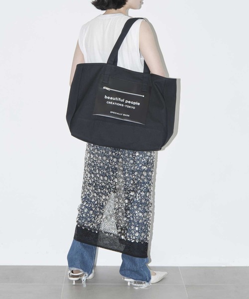 beautiful people（ビューティフルピープル）の「【beautiful people/ビューティフルピープル】別注 Logo Leather Pocket Big Tote Bag/ロゴレザーポケットビッグトートバッグ（トートバッグ・レディース・ブラック・FREE）」の14枚目の写真