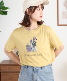 EGLANTINE 刺繍デザイン半袖カットソー 日本製