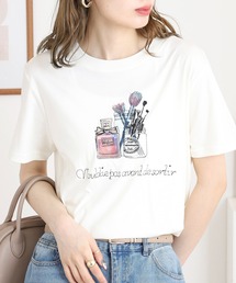 EGLANTINE 刺繍デザイン半袖カットソー 日本製