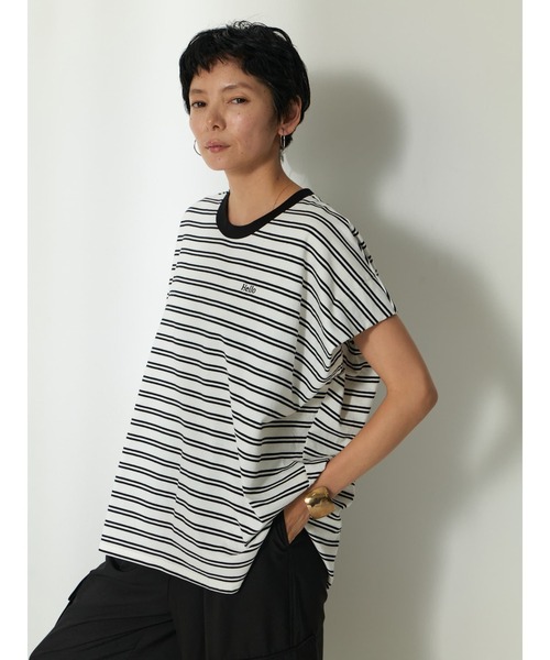 Brown&Street(ブラウンアンドストリート)の「HelloボーダーT(Tシャツ/カットソー・レディース・ブラック/ホワイト・FREE)」の5枚目の写真