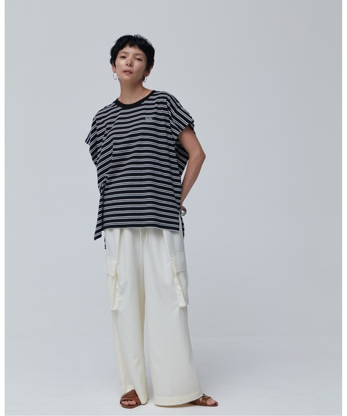 Brown&Street(ブラウンアンドストリート)の「HelloボーダーT(Tシャツ/カットソー・レディース・ブラック/ホワイト・FREE)」の10枚目の写真