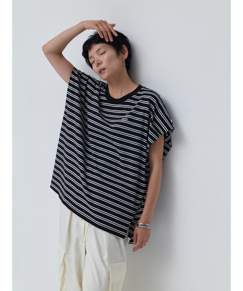 Brown&Street(ブラウンアンドストリート)の「HelloボーダーT(Tシャツ/カットソー・レディース・ブラック/ホワイト・FREE)」の11枚目の写真