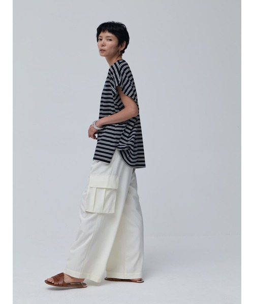 Brown&Street(ブラウンアンドストリート)の「HelloボーダーT(Tシャツ/カットソー・レディース・ブラック/ホワイト・FREE)」の15枚目の写真