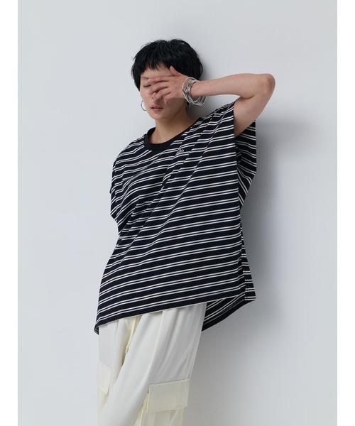 Brown&Street(ブラウンアンドストリート)の「HelloボーダーT(Tシャツ/カットソー・レディース・ブラック/ホワイト・FREE)」の17枚目の写真