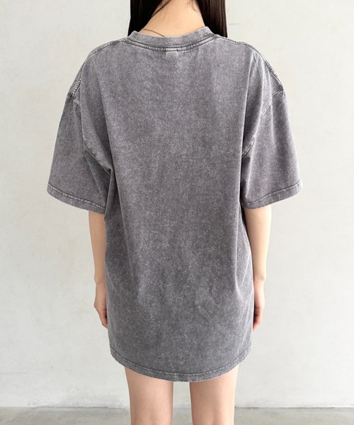 Bamm(バム)の「ヴィンテージ加工ピグメント半袖Tシャツ(Tシャツ/カットソー・レディース・グレー/ブルー/ブラック/カーキ/ベージュ・M/L/XL)」の19枚目の写真