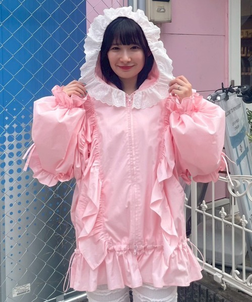 Candy Stripper（キャンディストリッパー）の「FRILL ブルゾン（ブルゾン・レディース・ピンク/オフホワイト/ホワイト×ブラック/ブラック・FREE）」の11枚目の写真