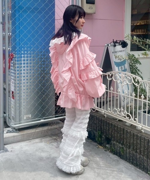 Candy Stripper（キャンディストリッパー）の「FRILL ブルゾン（ブルゾン・レディース・ピンク/オフホワイト/ホワイト×ブラック/ブラック・FREE）」の16枚目の写真