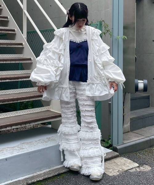 Candy Stripper（キャンディストリッパー）の「FRILL ブルゾン（ブルゾン・レディース・ピンク/オフホワイト/ホワイト×ブラック/ブラック・FREE）」の21枚目の写真