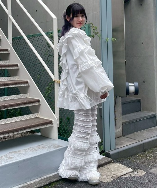 Candy Stripper（キャンディストリッパー）の「FRILL ブルゾン（ブルゾン・レディース・ピンク/オフホワイト/ホワイト×ブラック/ブラック・FREE）」の22枚目の写真