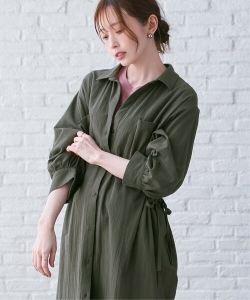 ikka（イッカ）の「コットンスキッパーシャツワンピース（ワンピース・レディース・ブルー/モカ/ダークグリーン・L/M/S）」の5枚目の写真