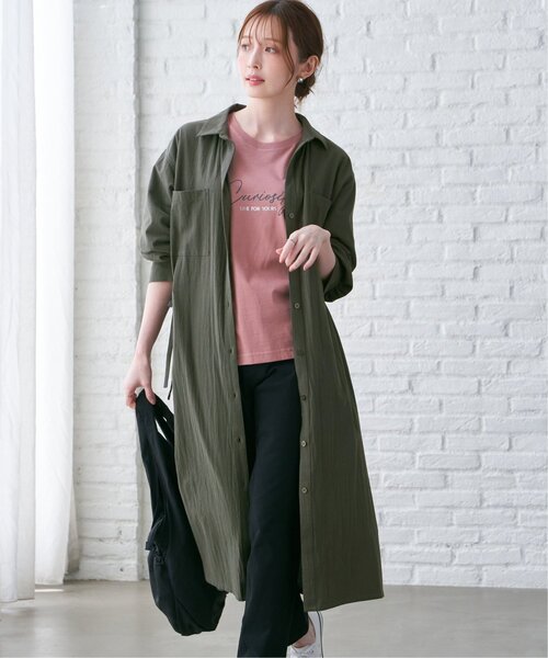 ikka（イッカ）の「コットンスキッパーシャツワンピース（ワンピース・レディース・ブルー/モカ/ダークグリーン・L/M/S）」の8枚目の写真