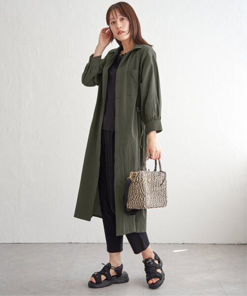 ikka（イッカ）の「コットンスキッパーシャツワンピース（ワンピース・レディース・ブルー/モカ/ダークグリーン・L/M/S）」の11枚目の写真
