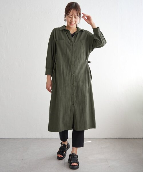 ikka（イッカ）の「コットンスキッパーシャツワンピース（ワンピース・レディース・ブルー/モカ/ダークグリーン・L/M/S）」の15枚目の写真