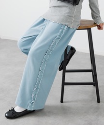 JAM & LINK | ハイパーストレッチ 脇フリル ワイドパンツ(その他パンツ)