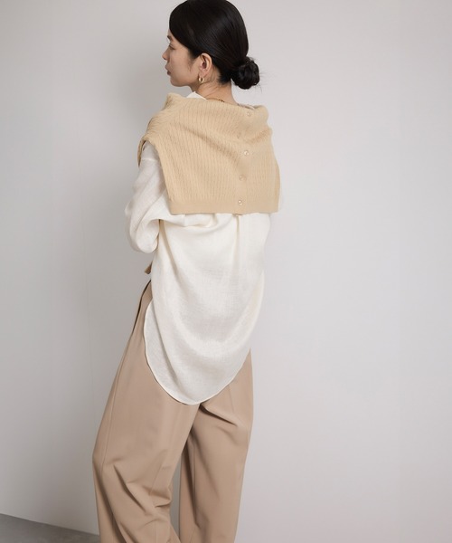 ROPE'(ロペ)の「ヨーロピアンリネンレギュラーシャツ/イージーケア(シャツ/ブラウス・レディース・ブラック/ネイビー/ブラウン/オフホワイト・FREE)」の10枚目の写真