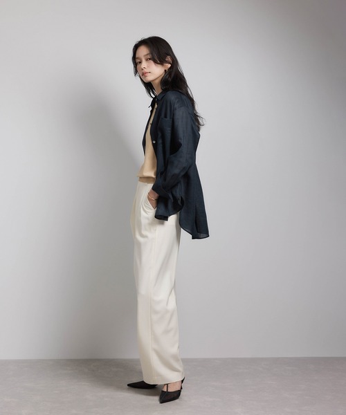 ROPE'(ロペ)の「ヨーロピアンリネンレギュラーシャツ/イージーケア(シャツ/ブラウス・レディース・ブラック/ネイビー/ブラウン/オフホワイト・FREE)」の19枚目の写真