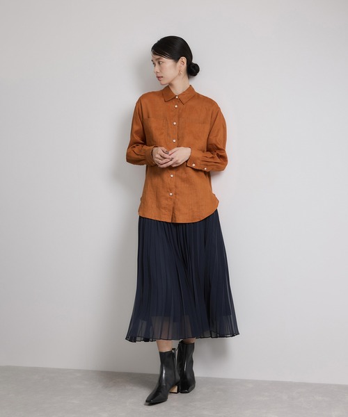 ROPE'(ロペ)の「ヨーロピアンリネンレギュラーシャツ/イージーケア(シャツ/ブラウス・レディース・ブラック/ネイビー/ブラウン/オフホワイト・FREE)」の22枚目の写真