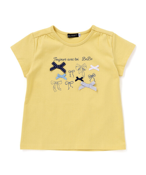 BeBe（ベベ）の「リボンいっぱい半袖天竺Tシャツ(90~150cm)（Tシャツ/カットソー・キッズ・イエロー/ネイビー・140cm/120cm/150cm/130cm/110cm）」の11枚目の写真