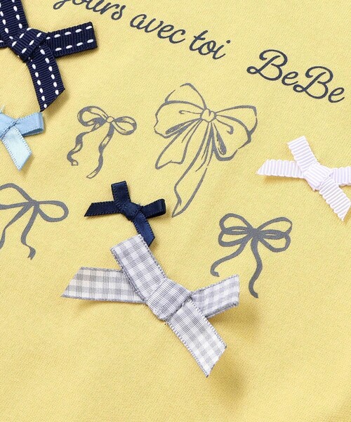 BeBe（ベベ）の「リボンいっぱい半袖天竺Tシャツ(90~150cm)（Tシャツ/カットソー・キッズ・イエロー/ネイビー・140cm/120cm/150cm/130cm/110cm）」の6枚目の写真