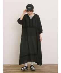 Samansa Mos2 | 【S/Mサイズ】◎レース切替ワンピース(ワンピース)