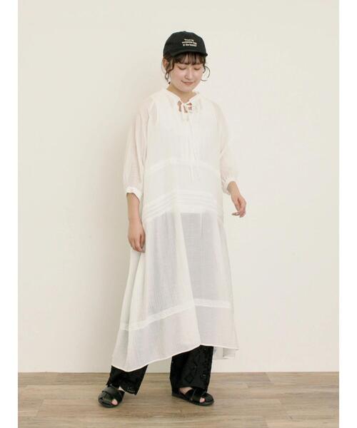 Samansa Mos2（サマンサ モスモス）の「【S/Mサイズ】◎レース切替ワンピース（ワンピース・レディース・オフホワイト/ピンク/ブラック・S/M）」の8枚目の写真