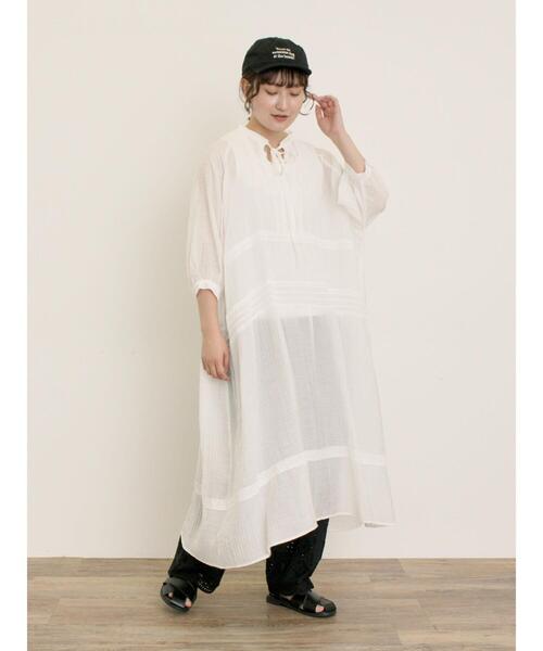 Samansa Mos2（サマンサ モスモス）の「【S/Mサイズ】◎レース切替ワンピース（ワンピース・レディース・オフホワイト/ピンク/ブラック・S/M）」の9枚目の写真