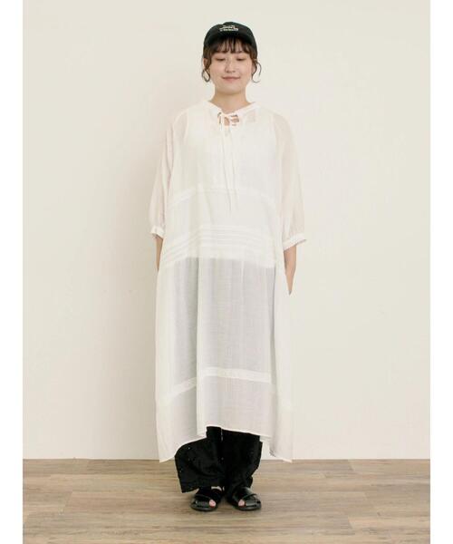 Samansa Mos2（サマンサ モスモス）の「【S/Mサイズ】◎レース切替ワンピース（ワンピース・レディース・オフホワイト/ピンク/ブラック・S/M）」の12枚目の写真