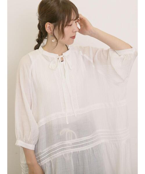 Samansa Mos2（サマンサ モスモス）の「【S/Mサイズ】◎レース切替ワンピース（ワンピース・レディース・オフホワイト/ピンク/ブラック・S/M）」の14枚目の写真