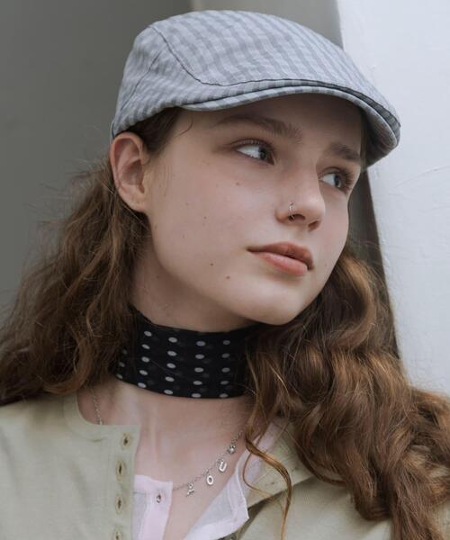 SMELLY（スメリー）の「ドロストチェックハンチング（ハンチング/ベレー帽・レディース・ブラウン/グレー・-）」の4枚目の写真