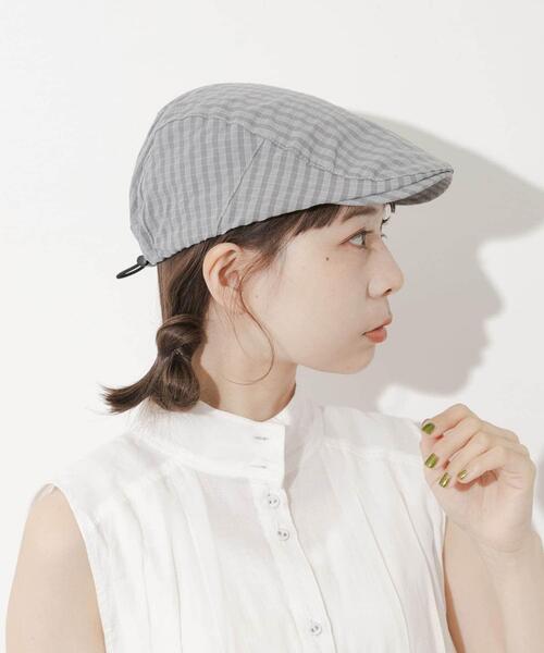 SMELLY（スメリー）の「ドロストチェックハンチング（ハンチング/ベレー帽・レディース・ブラウン/グレー・-）」の5枚目の写真